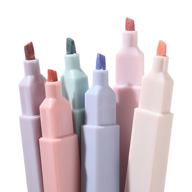 Pastel Highlighter Set Double Ended - 6 Teile/satz Textmarker Set Nette Kawaii