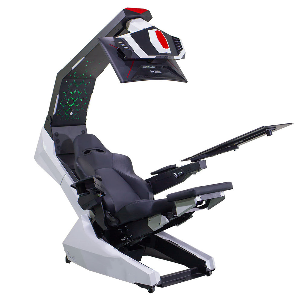 Office Furniture - Komfortabler Luxus-Arbeitsplatzstuhl mit Liegefunktion, Computer-Cockpit mit