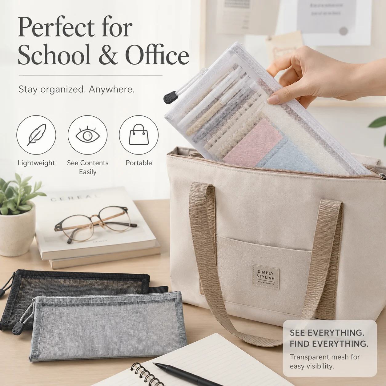 Transparente Netztasche für St – Clear Mesh Pencil Pouch For Exam Bewertung und Preis