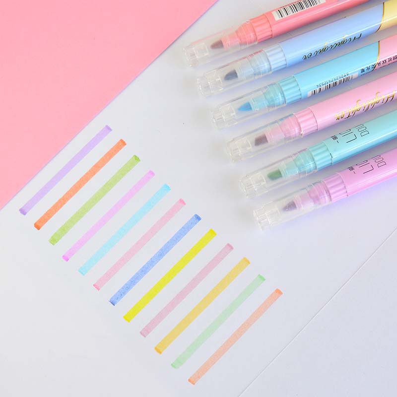 6 PCS Doppel Tipp Highlighter  – Pastel Highlighter Set Double Ended Bewertung und Preis
