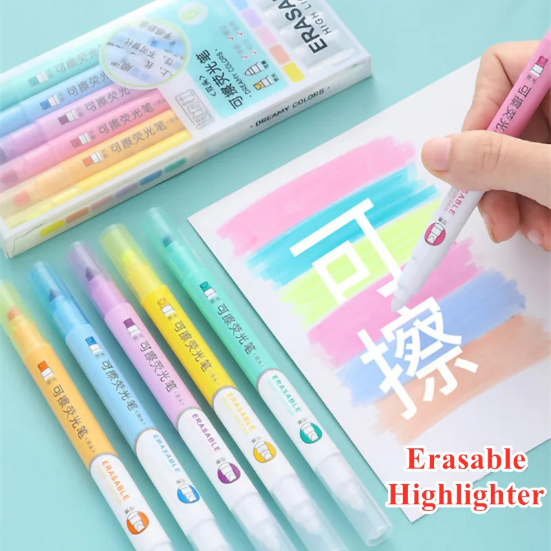 6-Farben-löschbares Textmarker – Pastel Highlighter Set Double Ended Bewertung und Preis