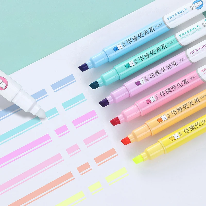 6-Farben-löschbares Textmarker – Pastel Highlighter Set Double Ended Bewertung und Preis