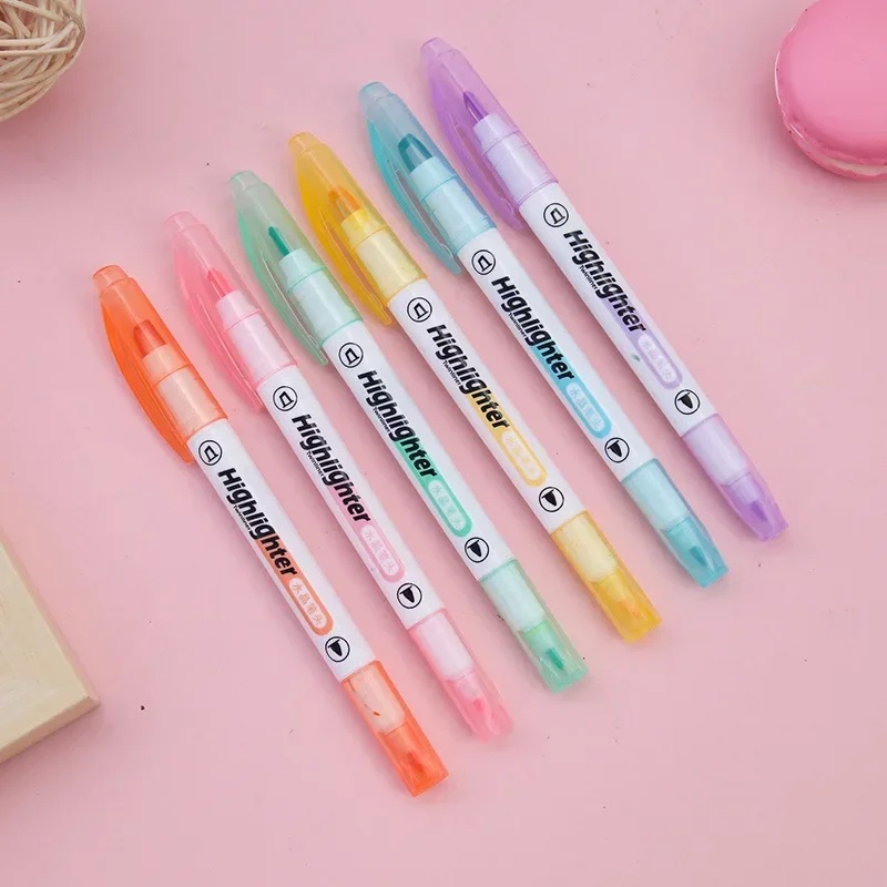 6 Farben/Set Einzigartiger Tex – Pastel Highlighter Set Double Ended Bewertung und Preis